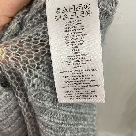 Michael Kors Sequins Gray Alpaca Wool Blend Sweater Size Medium - Picture 10 of 10